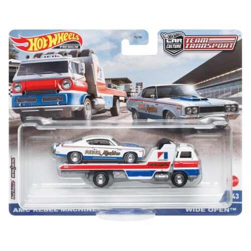 1:64 Hot Wheels Premium Team Transport AMC Rebel Machine & Wide Open #43