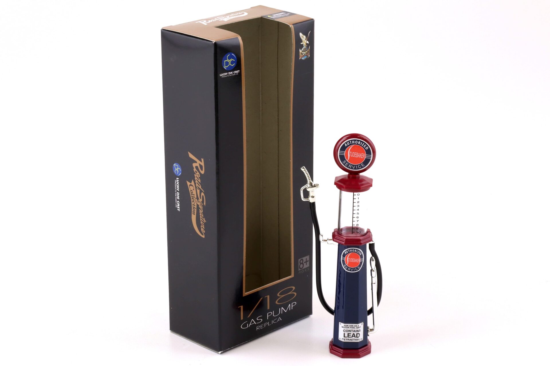 ID 75043 orig.jpg 1:18 Road Signature Gas Pump Zapfsäule Studebaker Service black / red