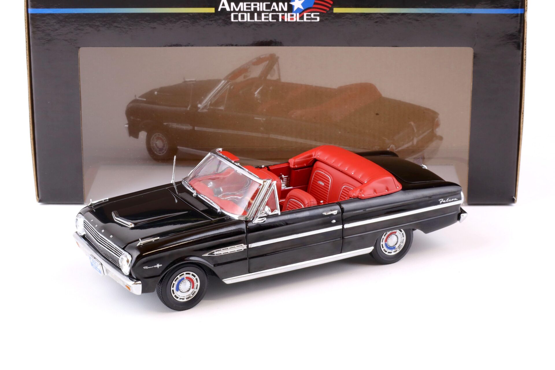 ID 75493 orig.jpg 1:18 Sun Star 1963 Ford Falcon open Convertible Raven black/ red
