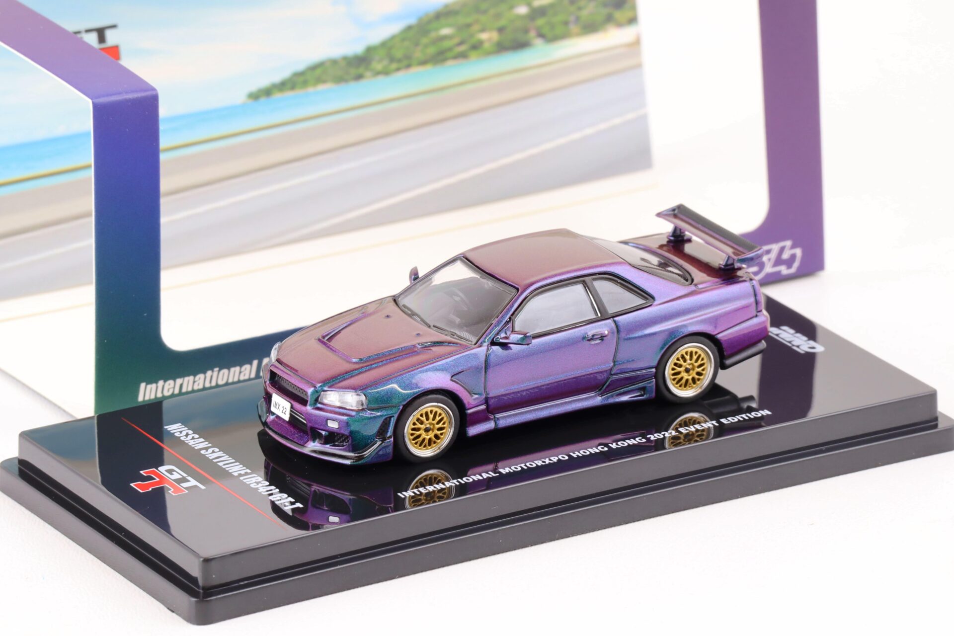 ID 75564 orig.jpg 1:64 INNO64 Nissan Skyline (R34) GT-R Motorxpo Hong Kong 2022 magic purple