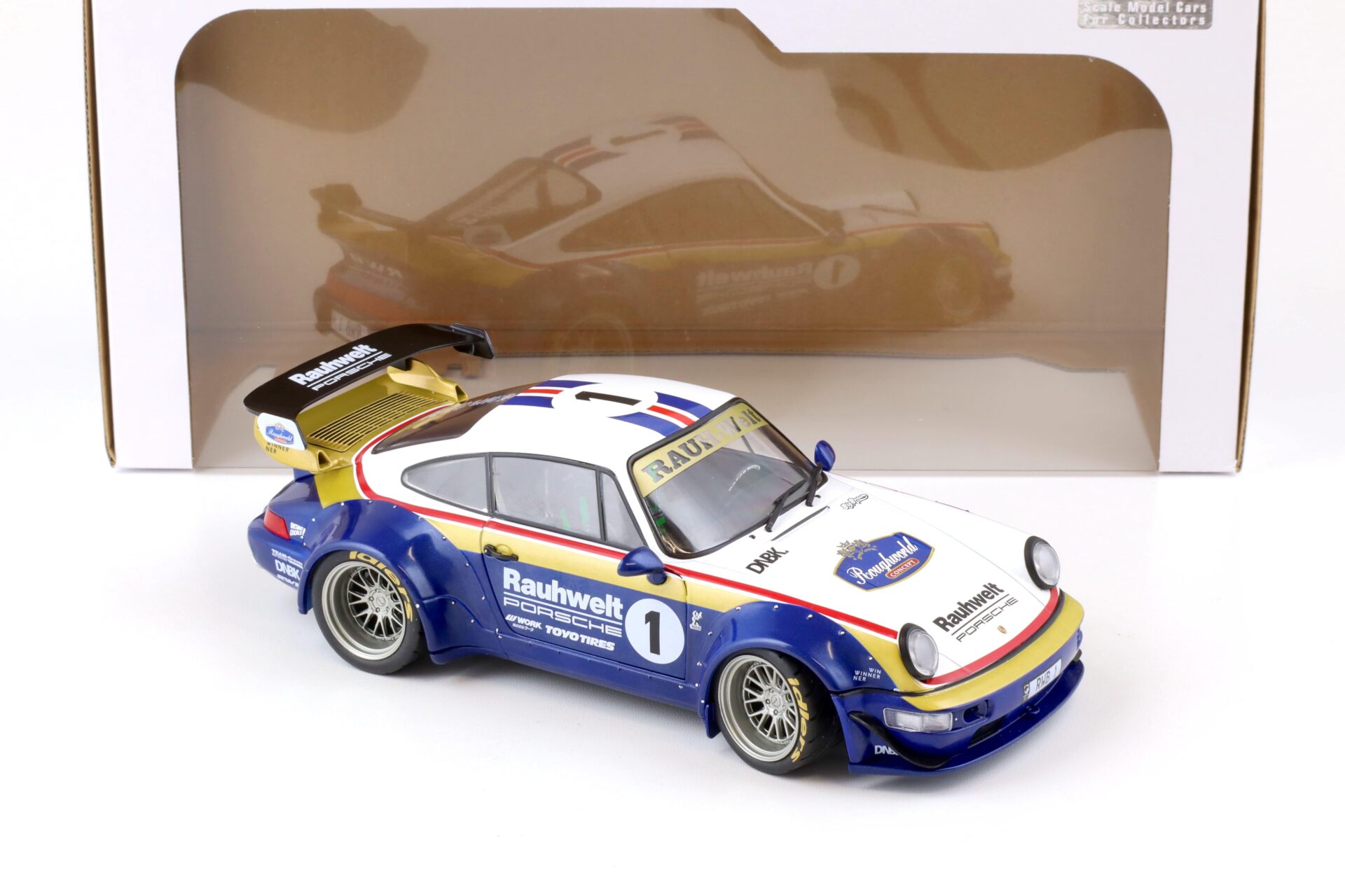 1:18 Solido Porsche 911 (964) RWB Rauhwelt #1 Rothmans Design white/blue