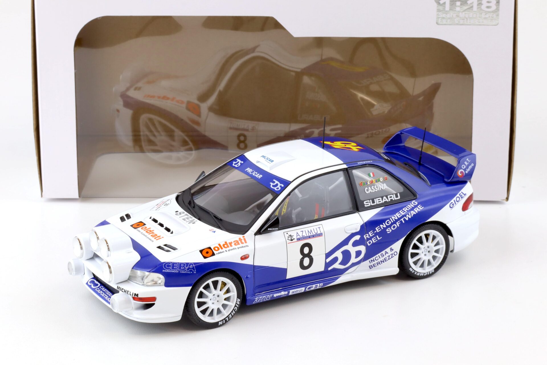 ID 77435 orig.jpg 1:18 Solido Subaru Impreza S5 WRC 1999 Rally Azimut Di Monza 2000 Rossi/Cassina #8