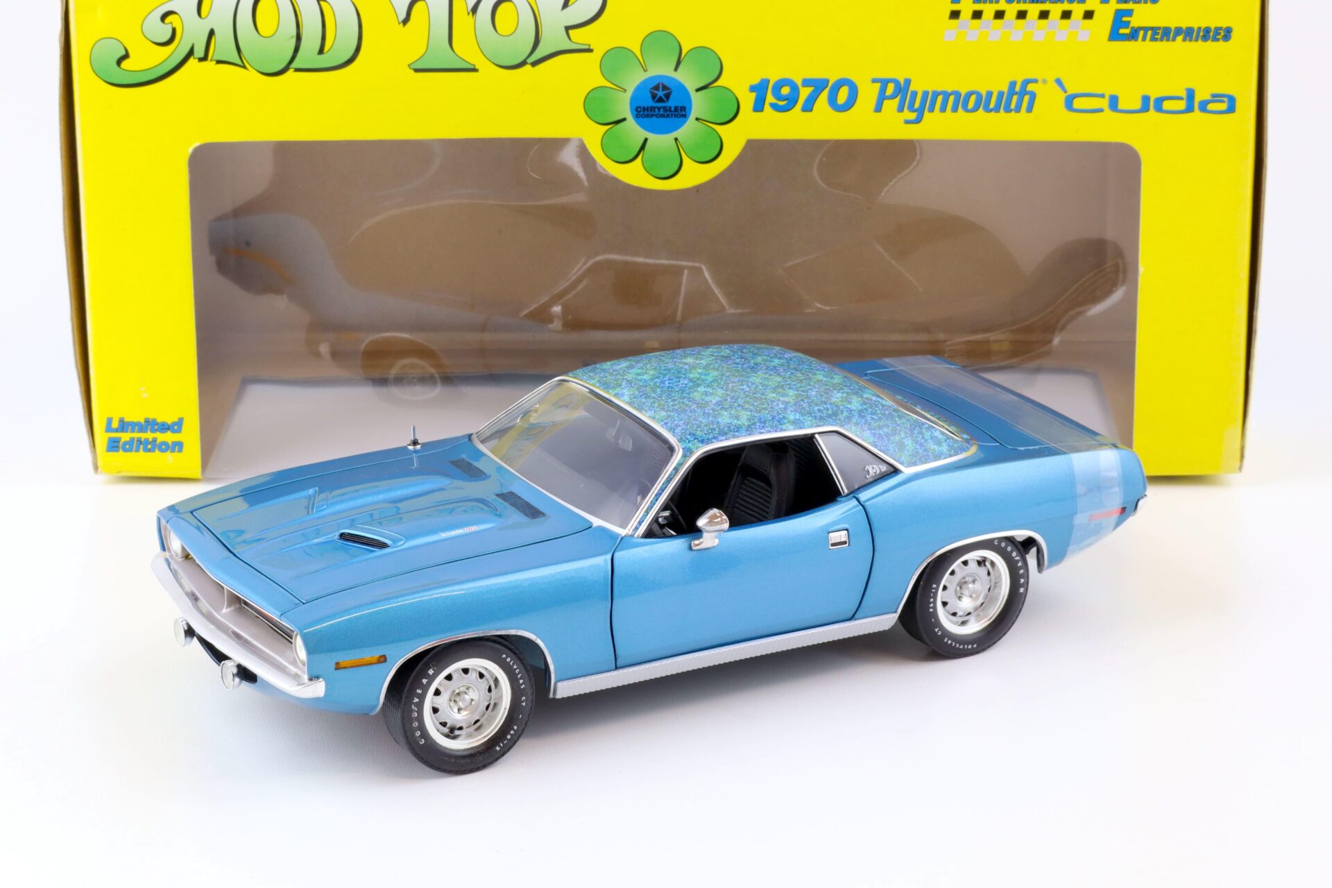 ID 77582 orig.jpg 1:18 Highway61 Plymouth Cuda 383 Coupe 1970 MOD TOP blue metallic Limited