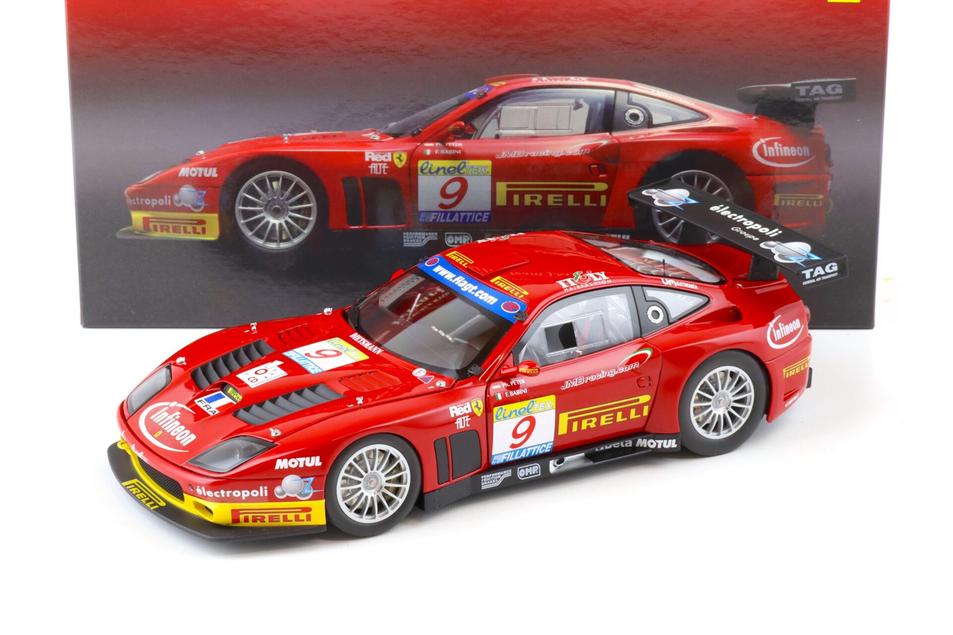 1:18 Kyosho Ferrari 575 GTC Team J.M.B Estoril 2003 #9 red Die-Cast