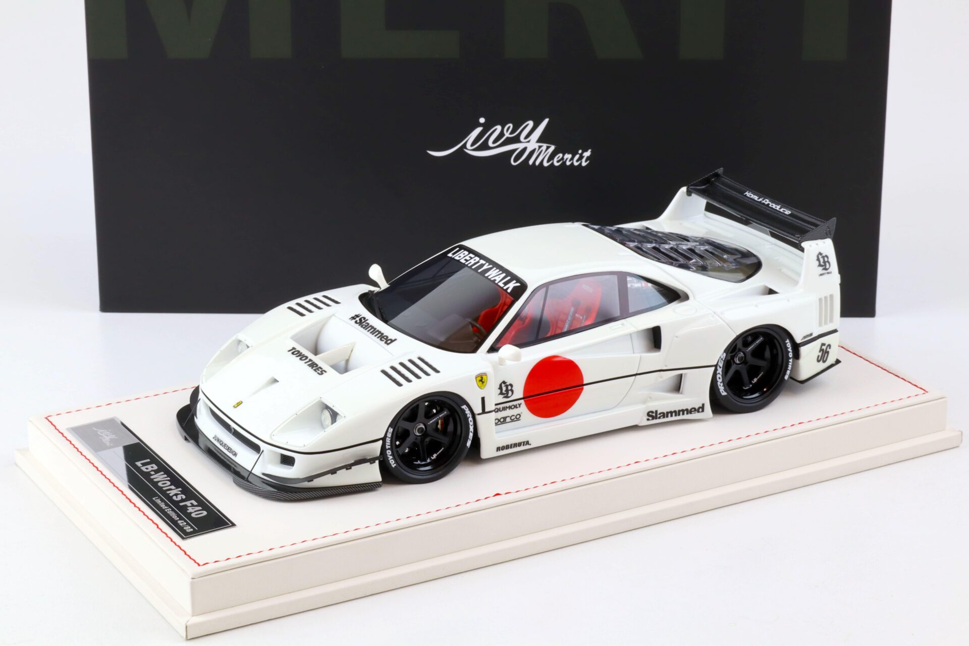 ID 79692 orig.jpg 1:18 Ivy Model Merit Ferrari F40 LB Works LBWK white/ glow blue - Limited 88 pcs.