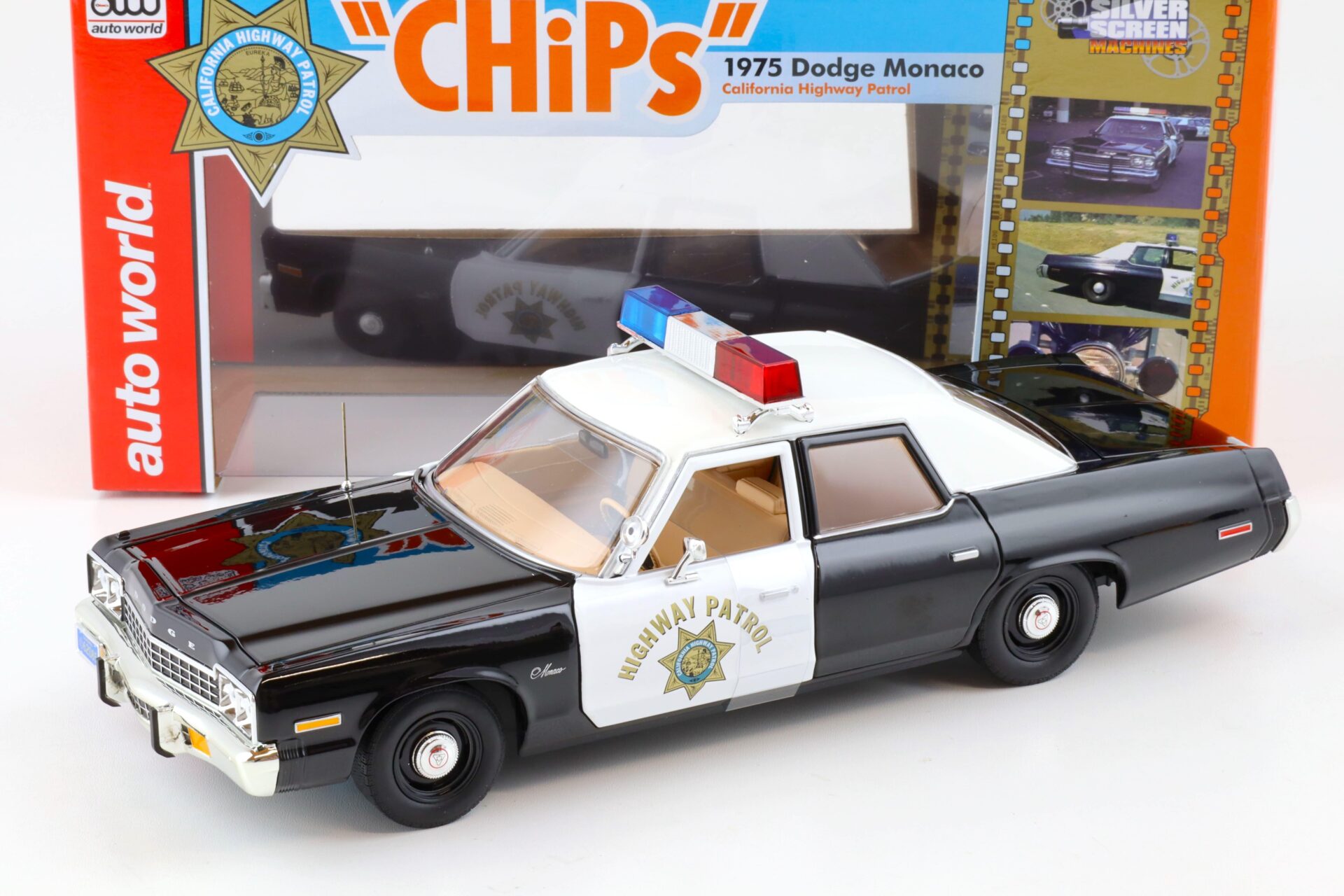 ID 79842 orig.jpg 1:18 Auto World 1975 Dodge Monaco California Highway Patrol CHIPS white/ black