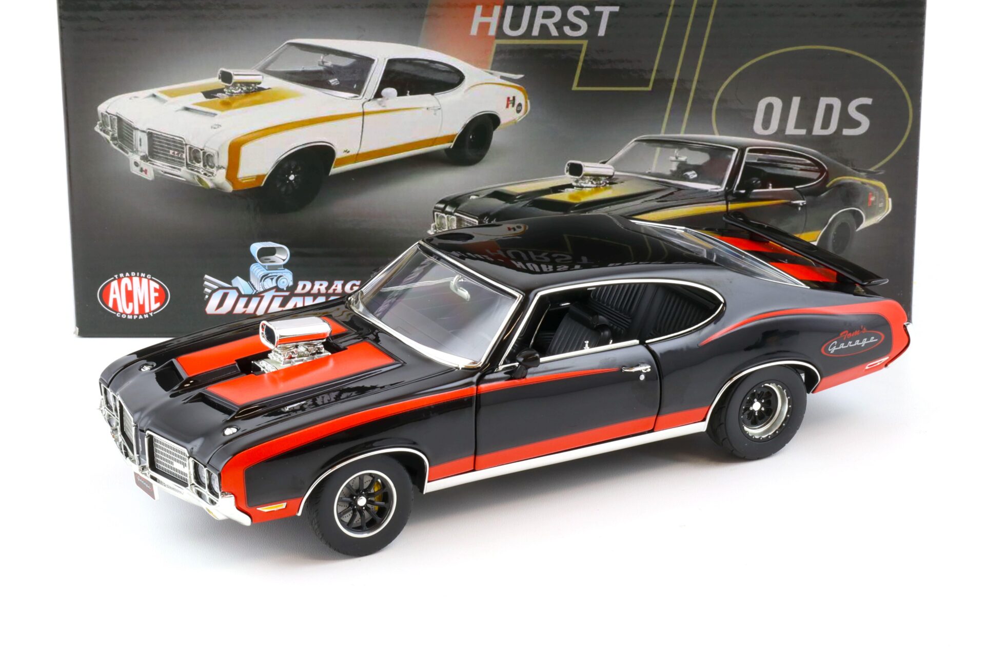 1:18 ACME 1972 Oldsmobile 442 Drag Outlaw HURST black TOMÂ´s GARAGE - Limited 120 pcs.