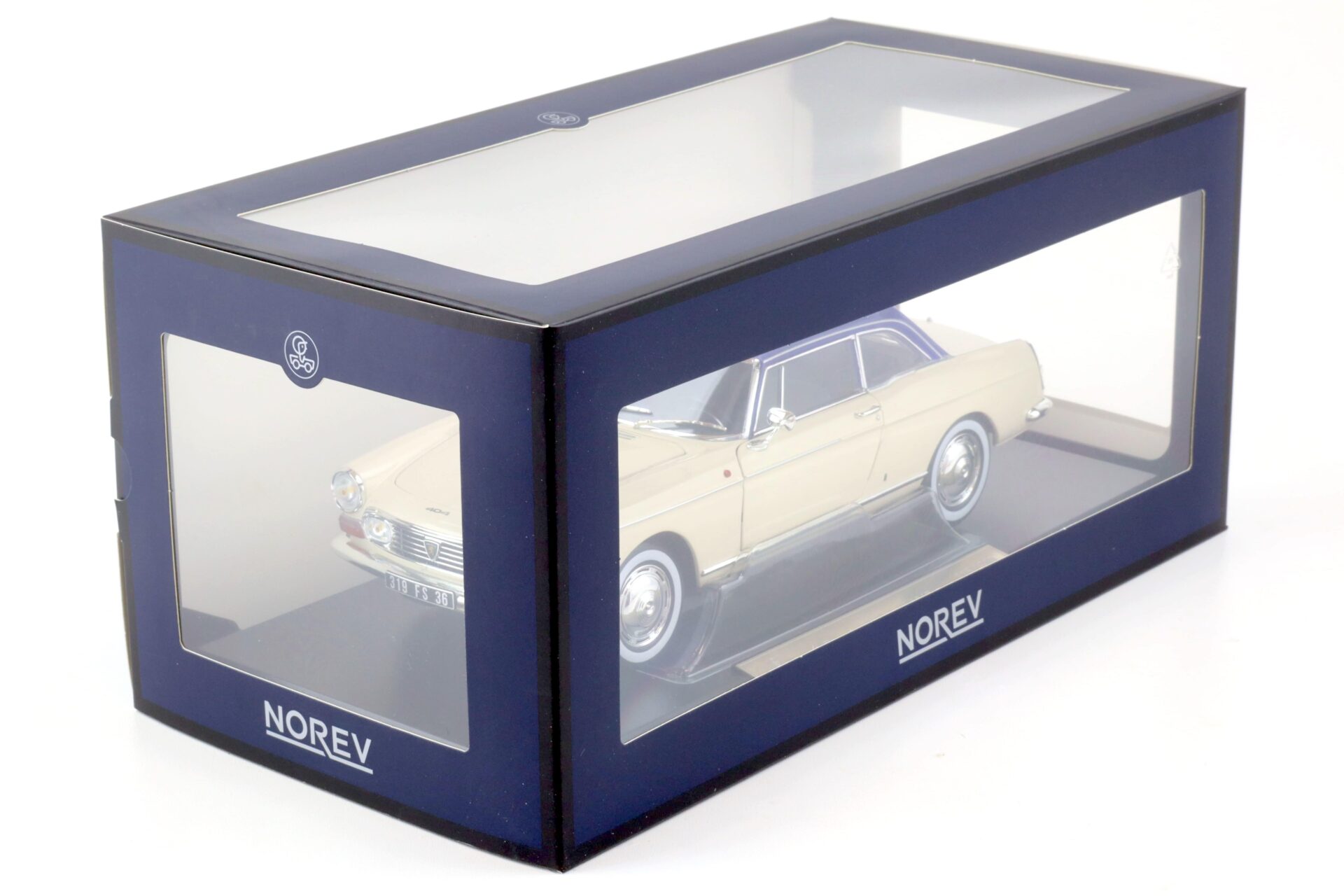 1:18 Norev Peugeot 404 Coupe 1967 cream & blue - Limited 200 pcs.