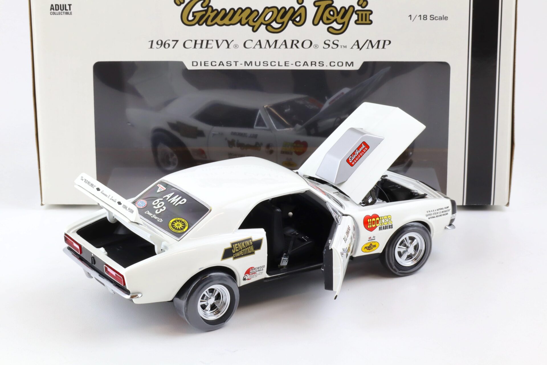 1:18 Precision 1967 Chevrolet Camaro SS A/MP GrumpyÂ´s Toy III Bill Jenkins white