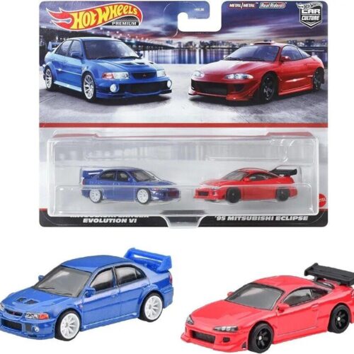 1:64 Hot Wheels 2023 Premium 2-Pack Mitsubishi Lancer Evolution VI + Mitsubishi Eclipse 979J