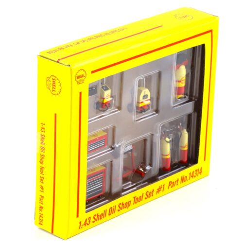 1:43 GMP SHELL OIL SHOP Tool Set #1 Diorama Zubehör yellow/ red