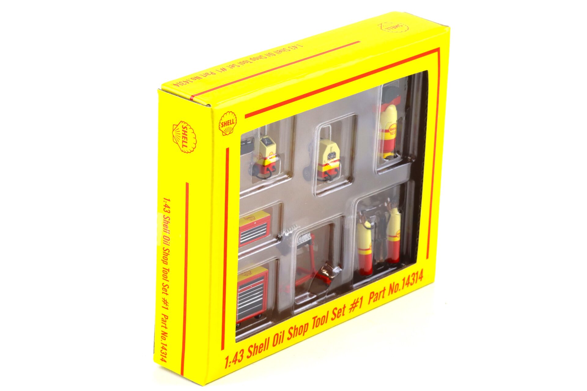 1:43 GMP SHELL OIL SHOP Tool Set #1 Diorama Zubehör yellow/ red