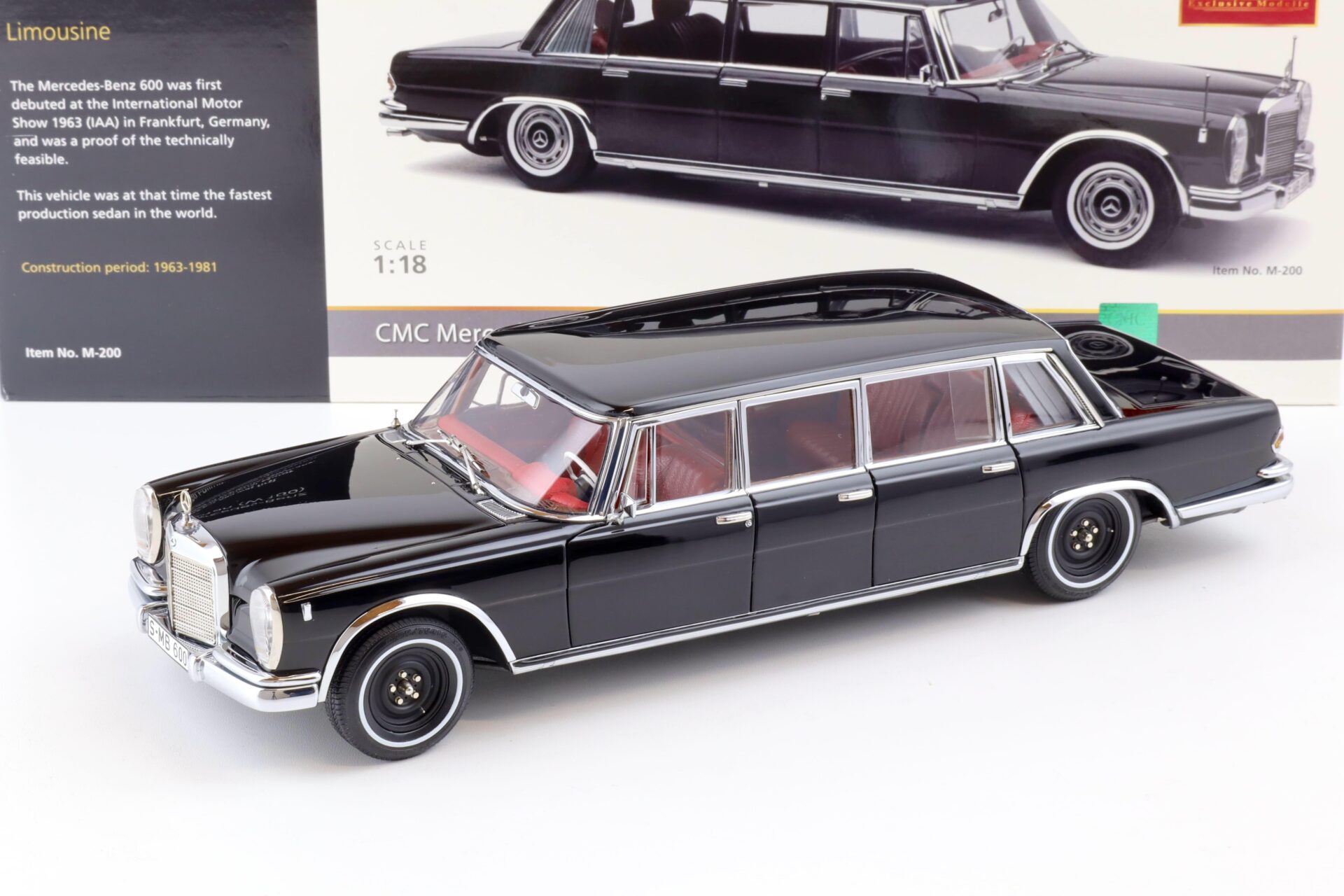 1:18 CMC Mercedes 600 Pullman (W100) Limousine 1963-1981 black M-200