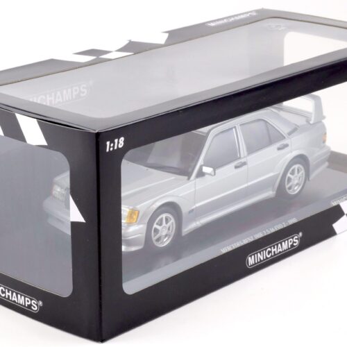 1:18 Minichamps Mercedes 190E 2.5-16 EVO 2 silver metallic 1990 - Image 4