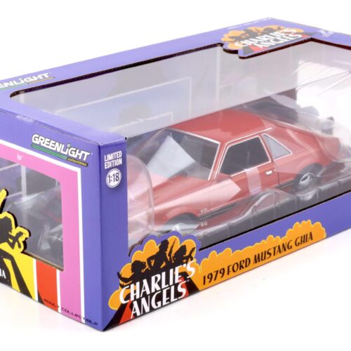 1:18 Greenlight 1979 Ford Mustang Ghia Coupe medium red/ black stripe Charlie´s Angels