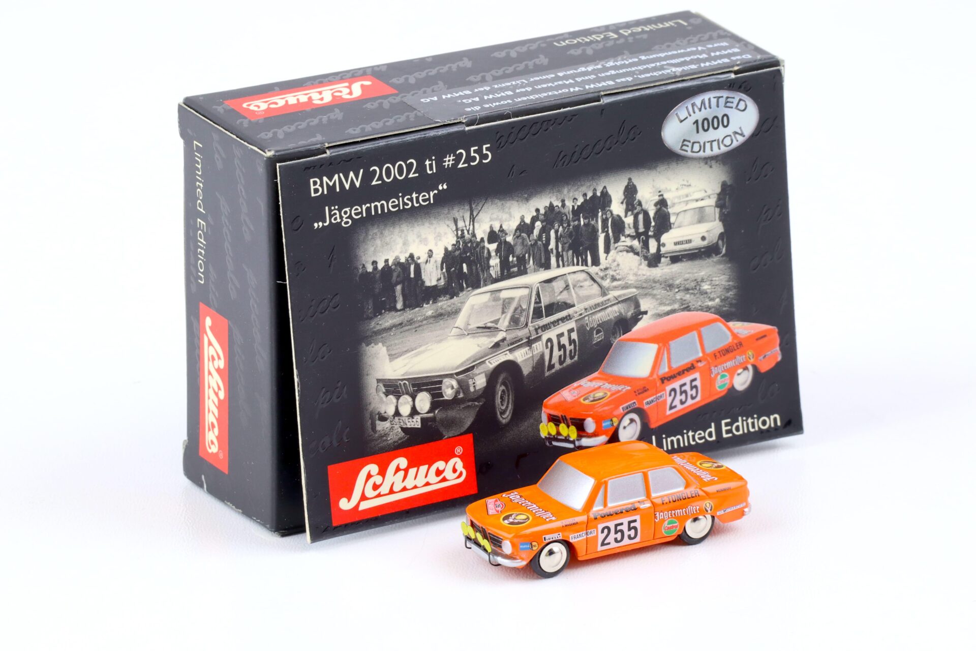 ID 85115 orig.jpg Schuco Piccolo BMW 2002 ti Jägermeister #255 Stiller/ Wagener orange