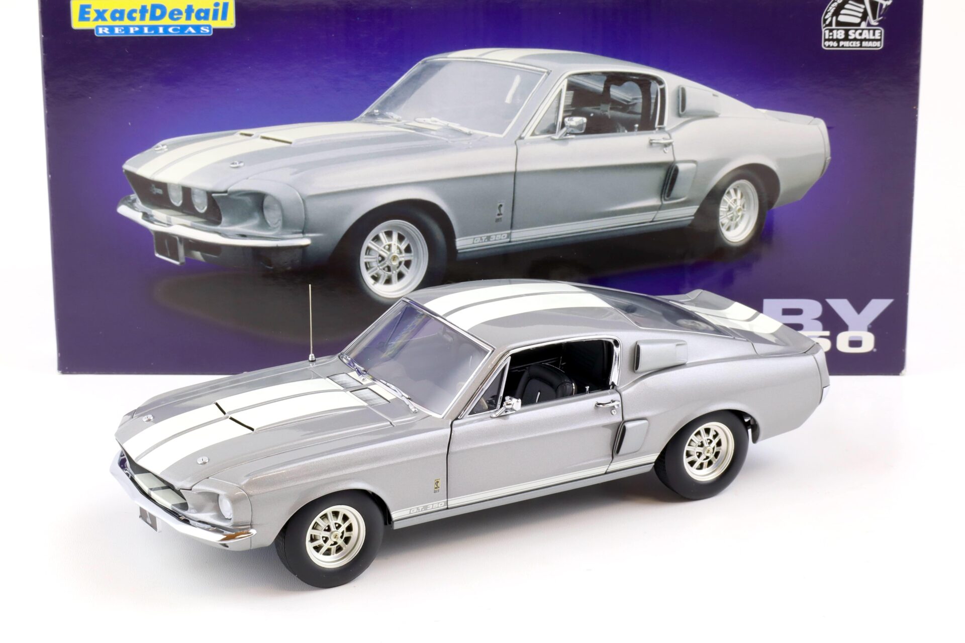 ID 85346 orig.jpg 1:18 Exact Detail 1967 Shelby GT 350 Coupe 1967 grey metallic/ white stripes WCC710