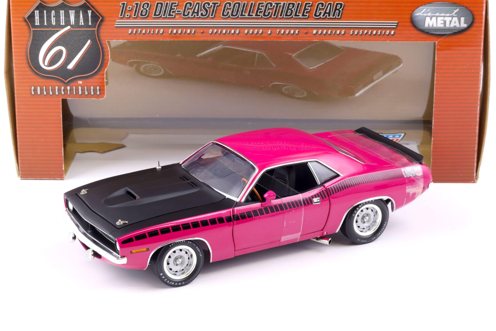 ID 86350 orig.jpg 1:18 Highway61 Plymouth Cuda AAR Coupe 1970 Moulin Rouge pink 50408
