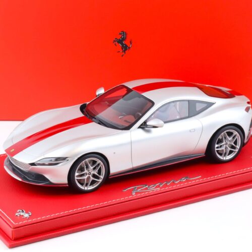 1:18 BBR Ferrari Roma 30th Anniversary matte Sanu silver with Showcase - Limited 180 pcs.
