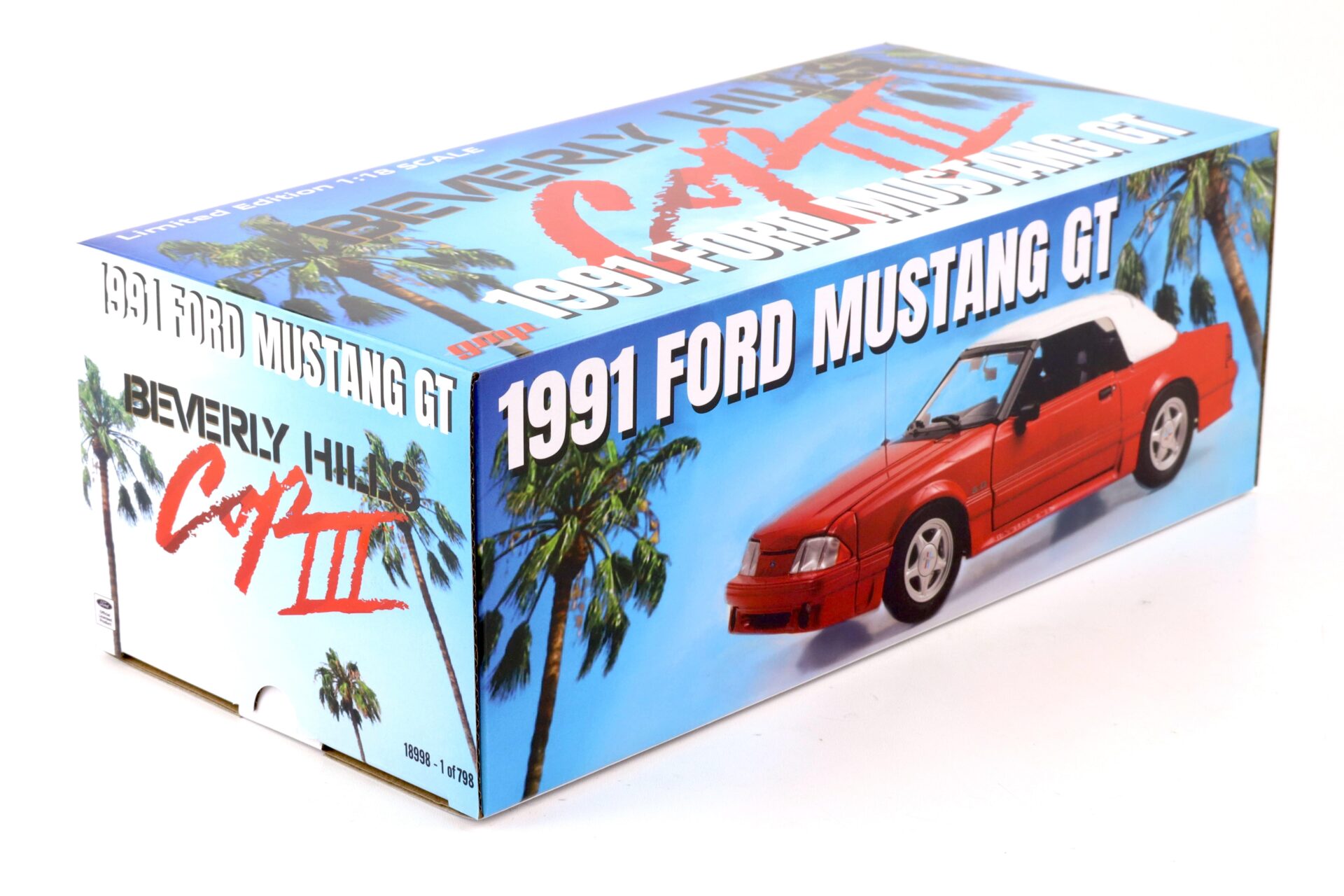 1:18 GMP 1991 Ford Mustang GT Convertible red Beverly Hills Cop III Axel Foley
