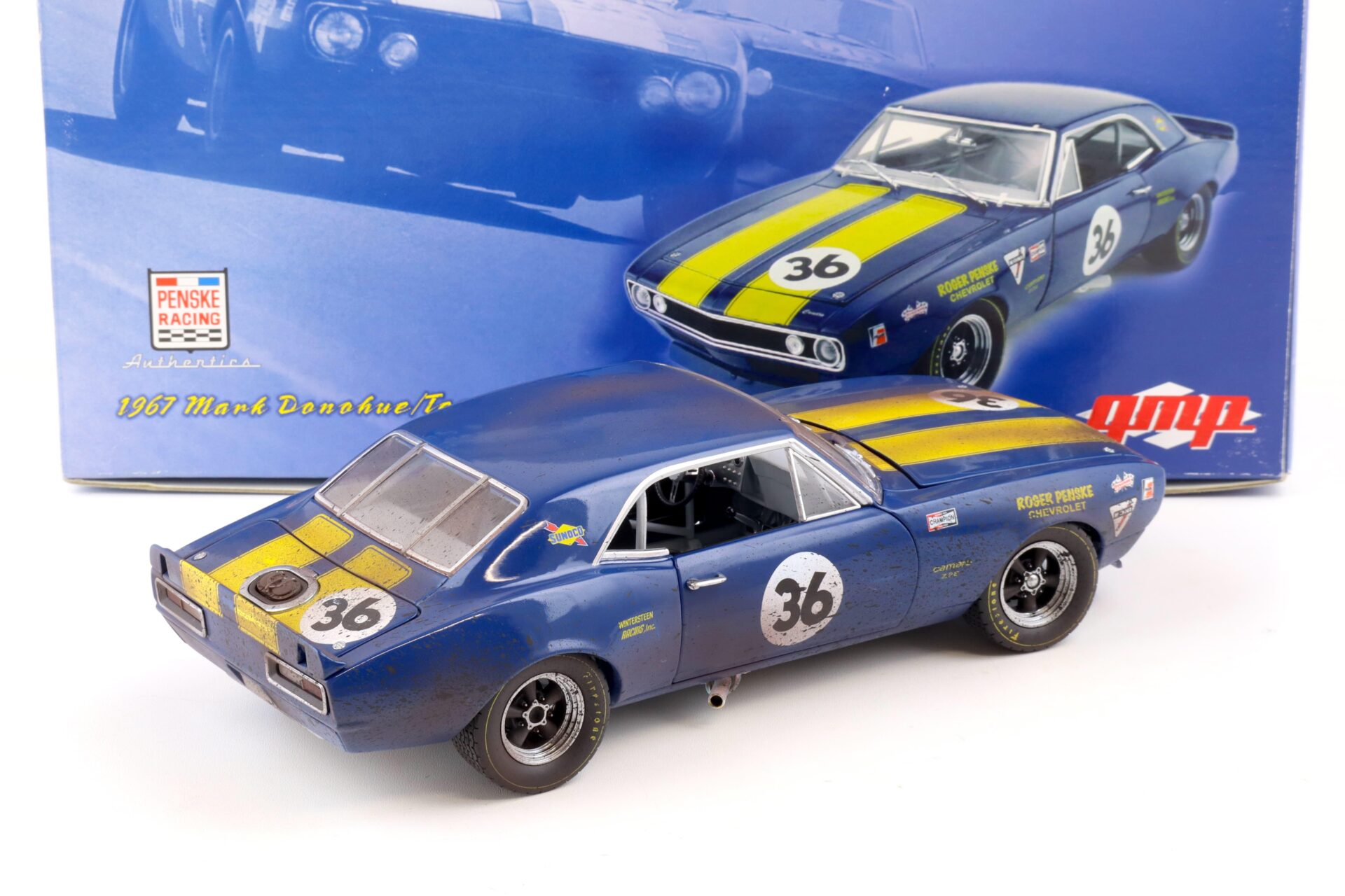 1:18 GMP 1967 Chevrolet Camaro Z28 Penske Mark Donohue #36 DIRTY VERSION