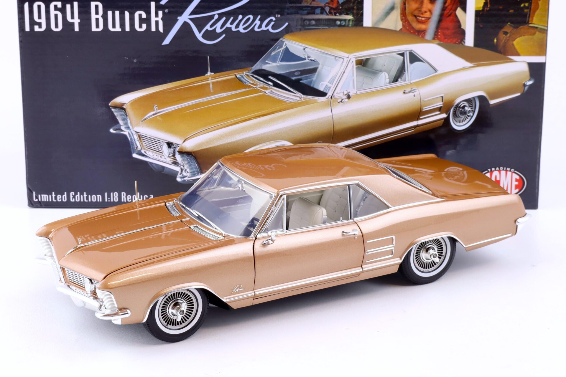 ID 87286 orig.jpg 1:18 ACME 1964 Buick Riviera Coupe gold metallic A1806303