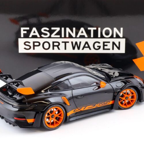1:18 Minichamps Porsche 911 (992) GT3 RS Weissach Package 2023 black/ orange - Image 3