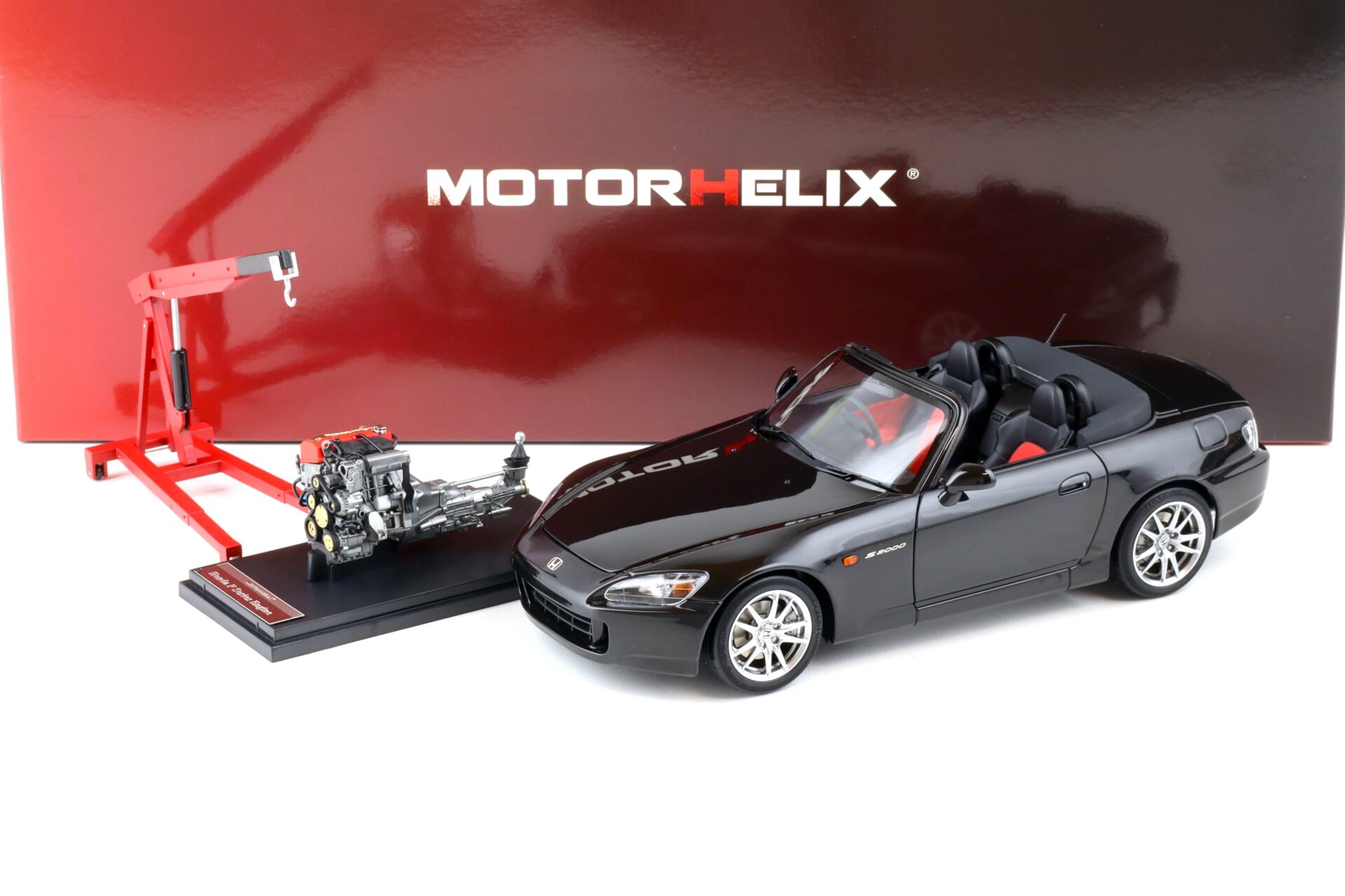 1:18 Motorhelix Honda S2000 (AP2) Berlina black + engine Diecast Limited 599 pcs.