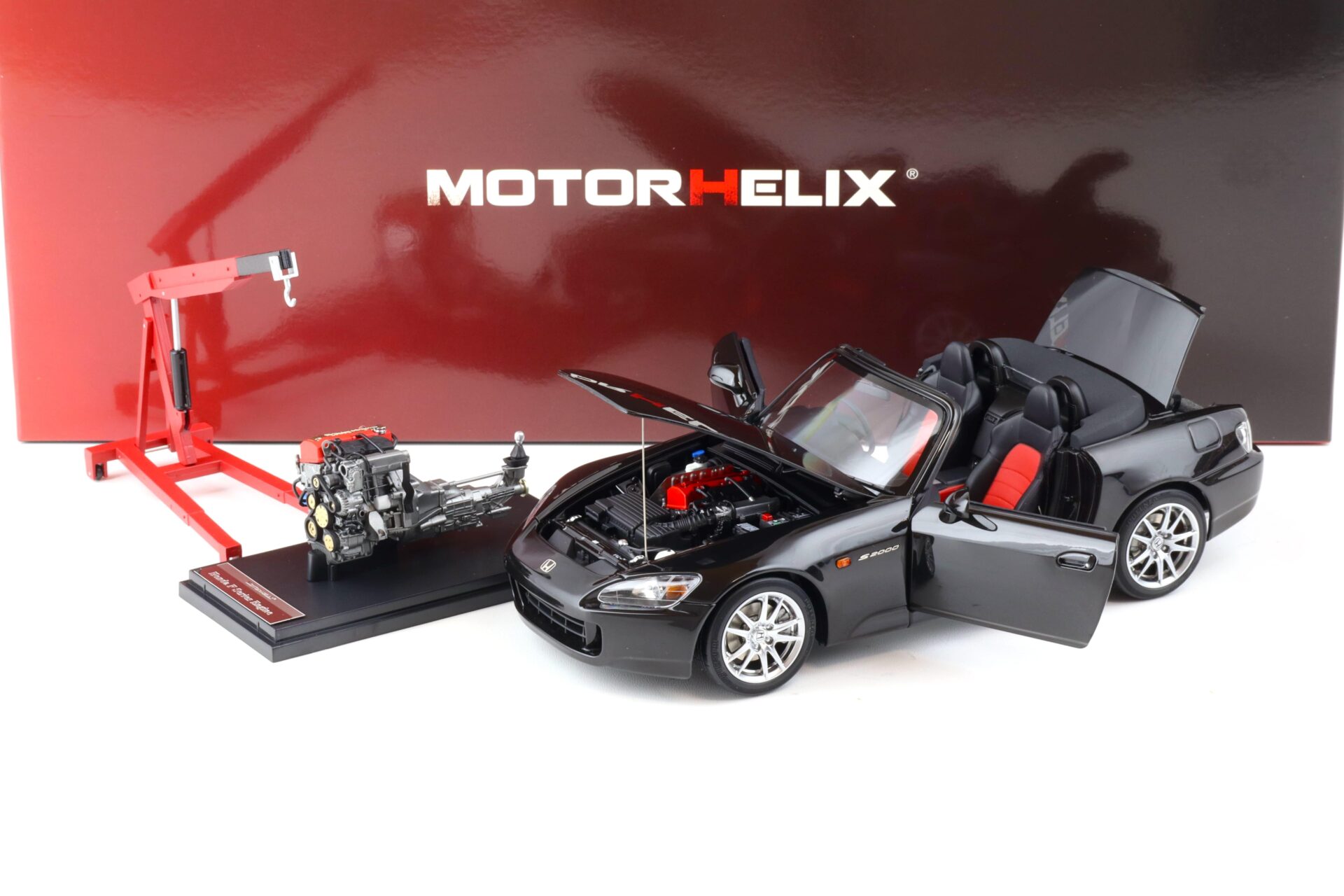 1:18 Motorhelix Honda S2000 (AP2) Berlina black + engine Diecast Limited 599 pcs.