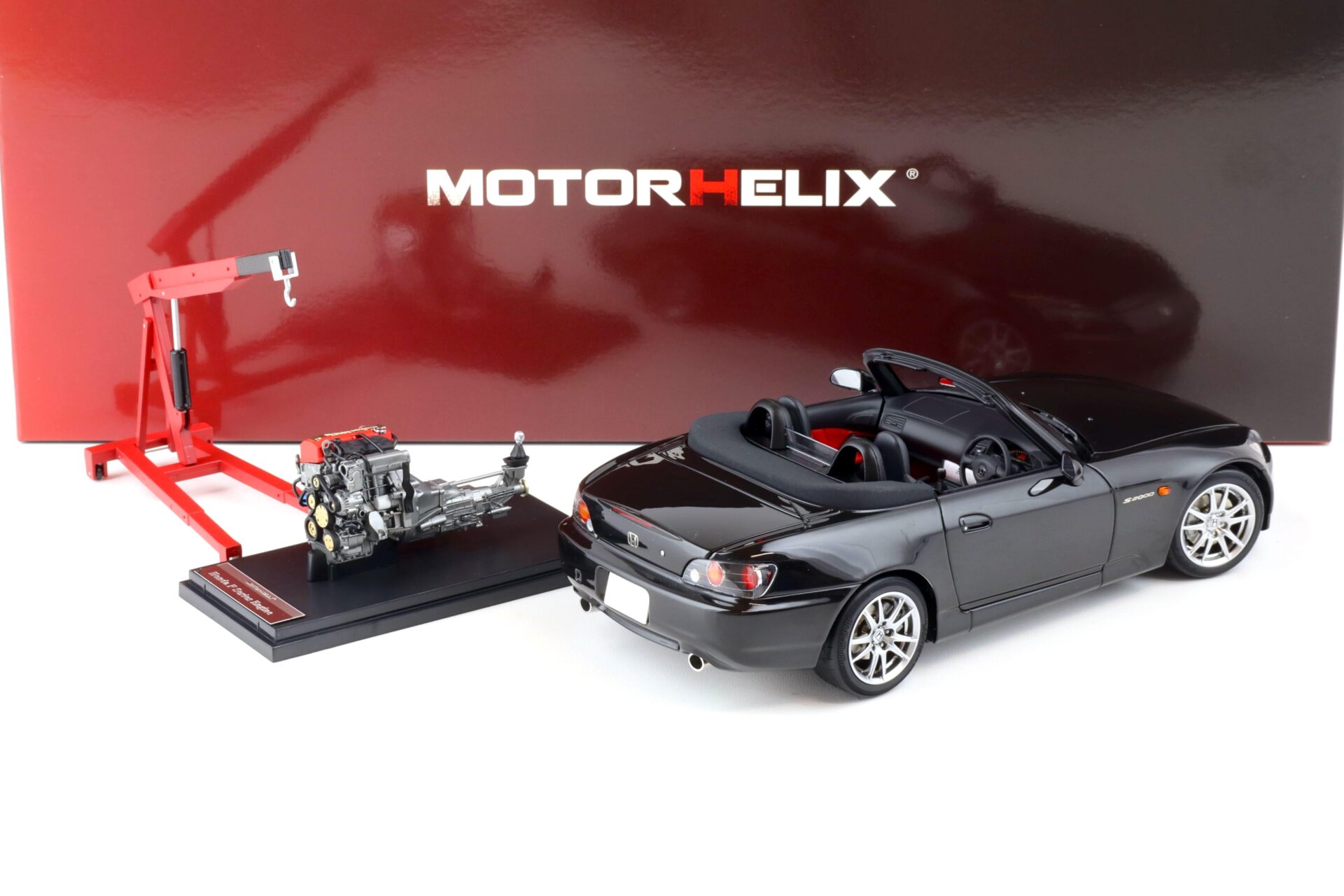1:18 Motorhelix Honda S2000 (AP2) Berlina black + engine Diecast Limited 599 pcs.