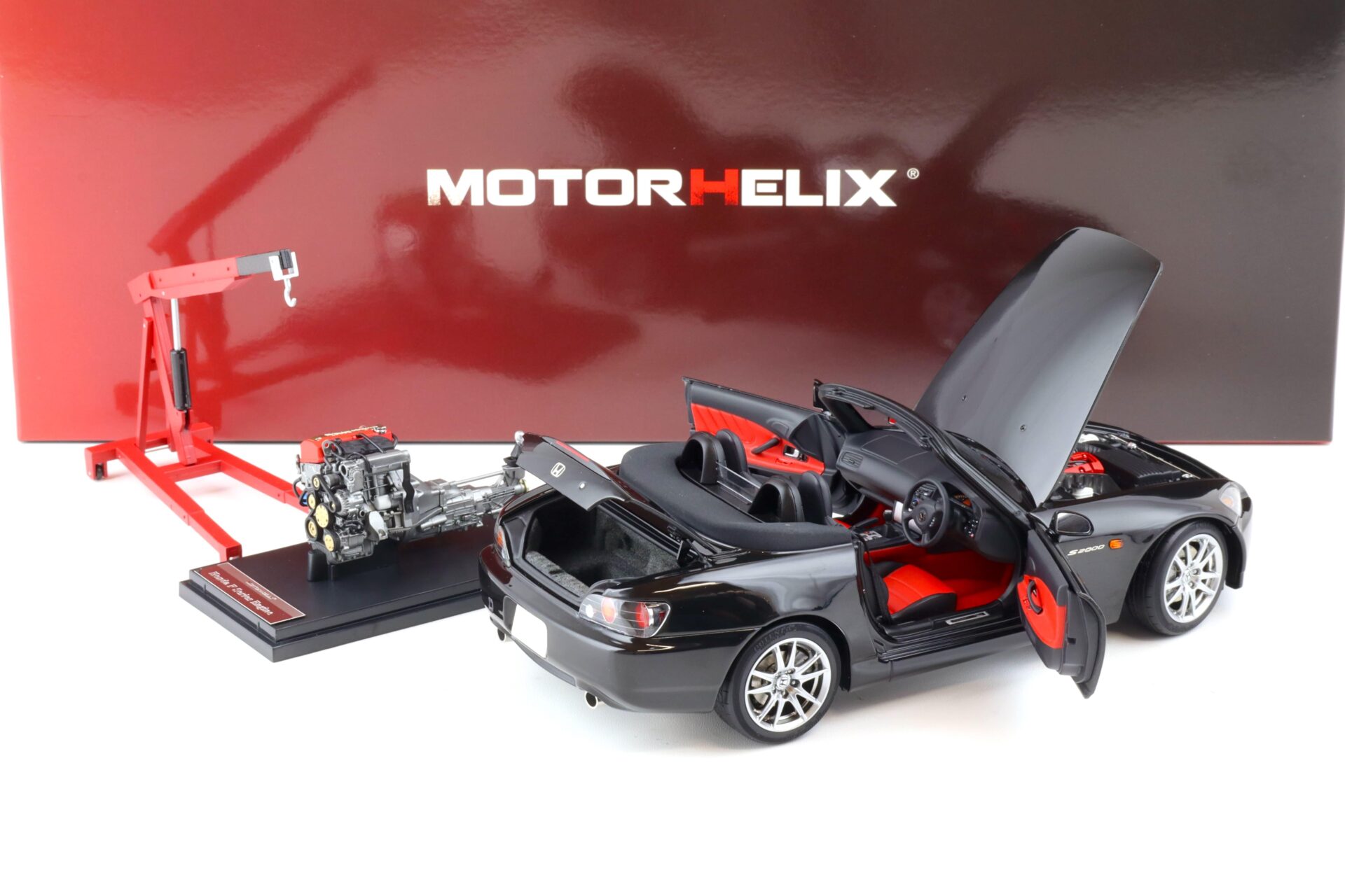 1:18 Motorhelix Honda S2000 (AP2) Berlina black + engine Diecast Limited 599 pcs.