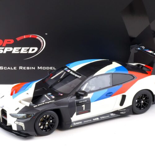 1:18 Top Speed BMW M4 GT3 Presentation Car white/blue/red TS0372 - Image 1