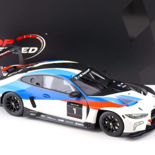 1:18 Top Speed BMW M4 GT3 Presentation Car white/blue/red TS0372 - Image 2