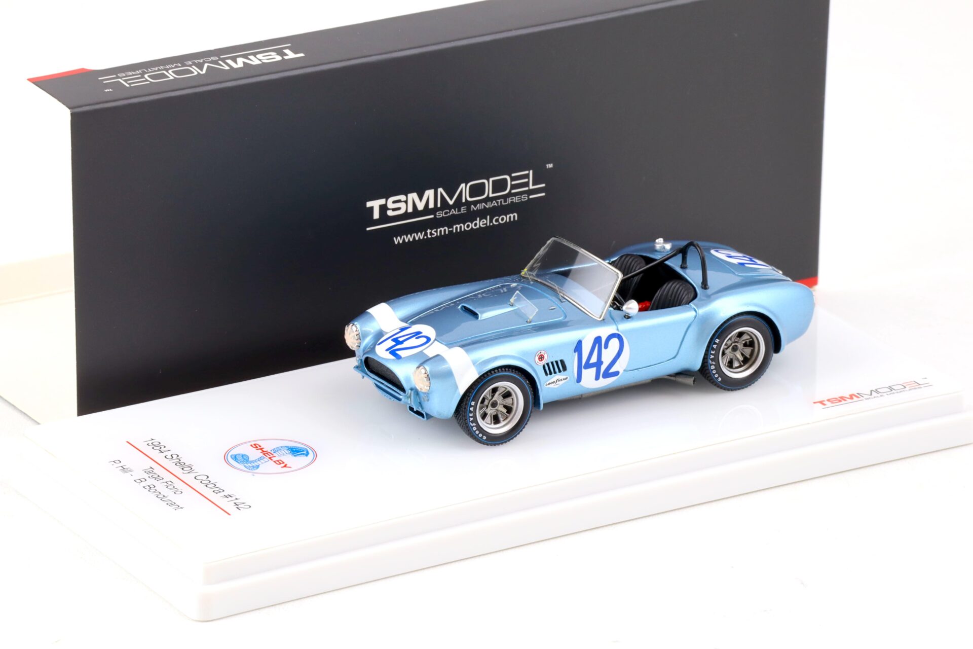 ID 88330 orig.jpg 1:43 TSM Model 1964 Shelby Cobra #142 Targa Florio P.Hill/ B.Bondurant TSM430350