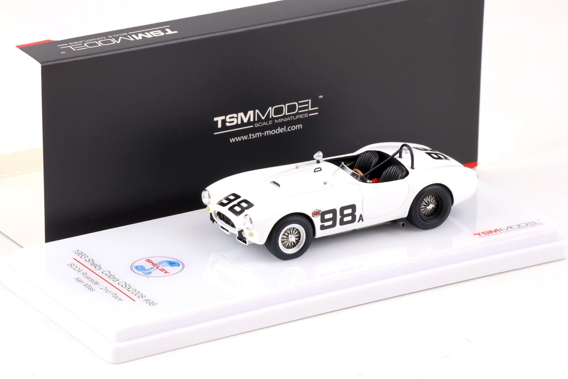 ID 88336 orig.jpg 1:43 TSM Model Shelby Cobra CSX2008 #98 SCCA Riverside 2nd Place 1963 Ken Miles TSM430520