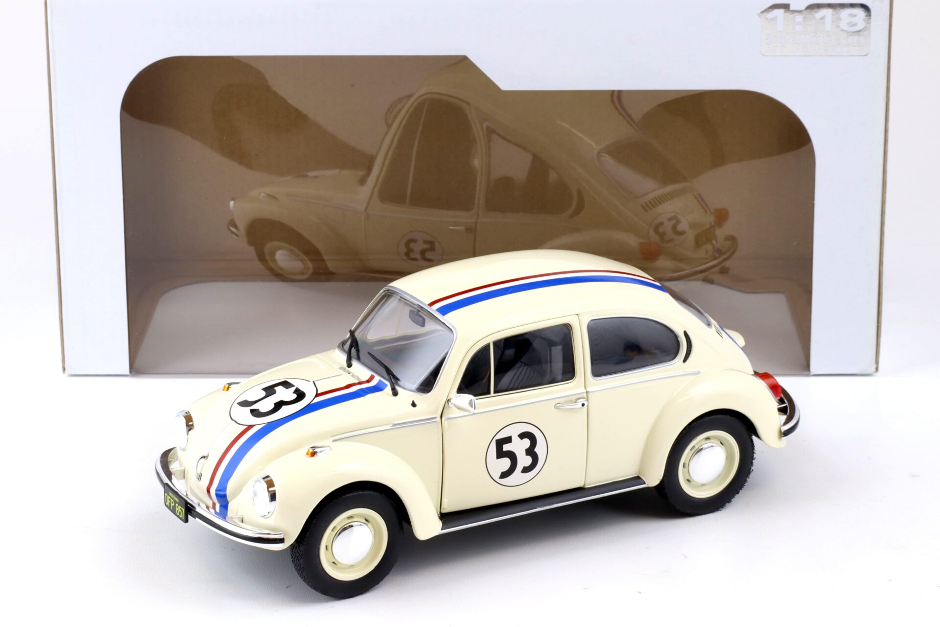 ID 88877 orig.jpg 1:18 Solido VW Käfer Beetle Racer #53 beige S1800505