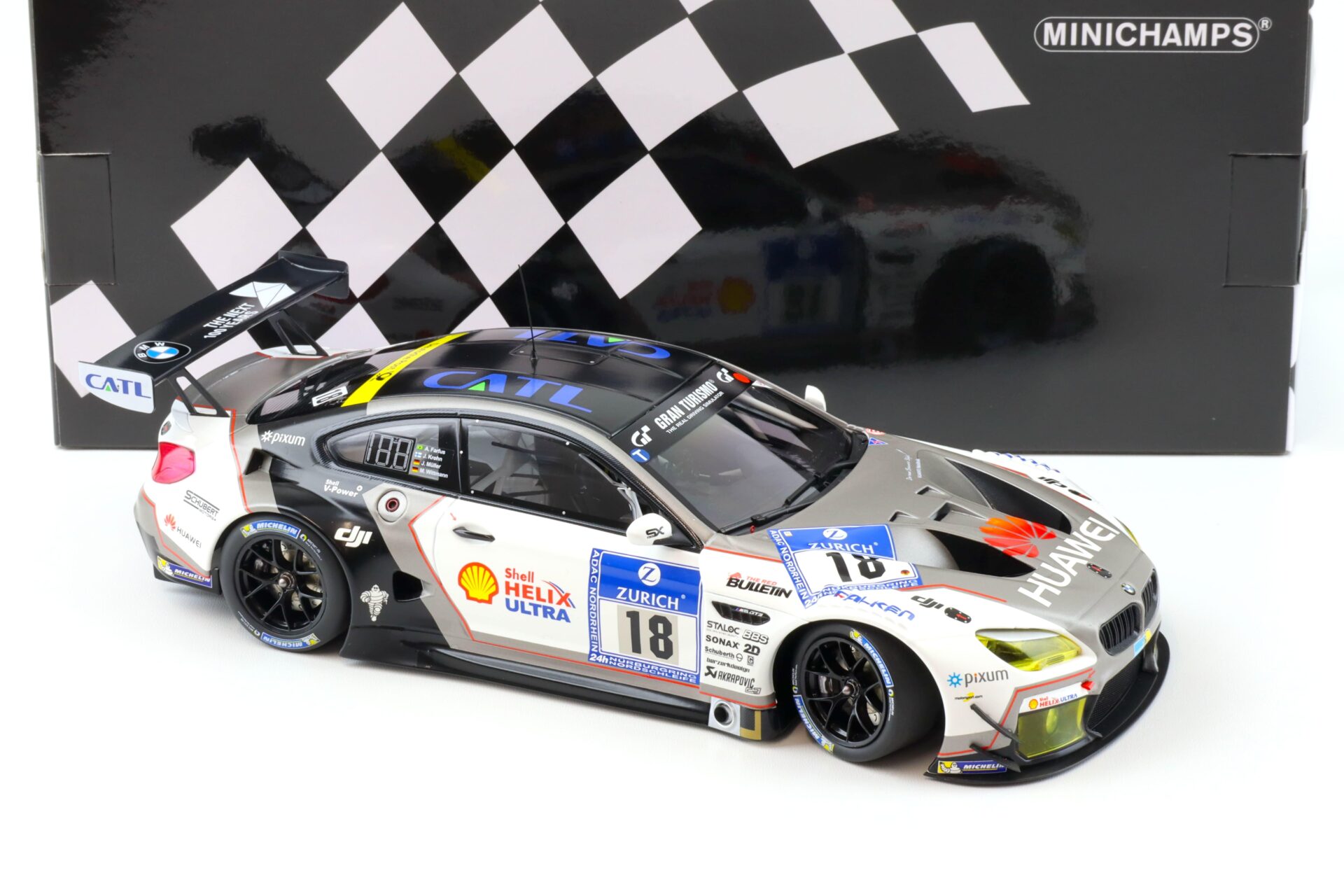 1:18 Minichamps BMW M6 GT3 Schubert Motorsport 24h Nürburgring 2016 Farfus/ Krohn