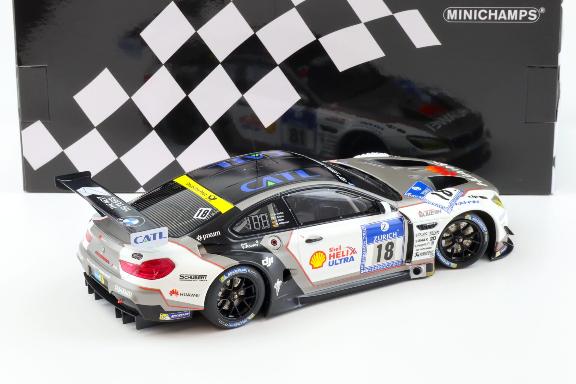 1:18 Minichamps BMW M6 GT3 Schubert Motorsport 24h Nürburgring 2016 Farfus/ Krohn