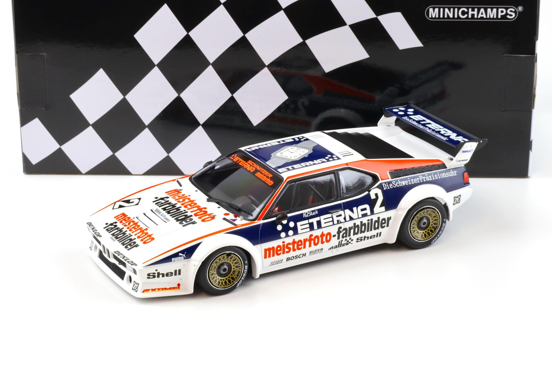 ID 91543 orig.jpg 1:18 Minichamps BMW M1 Schnitzer-Eterna Zolder 1982 Winner H.-J.Stuck