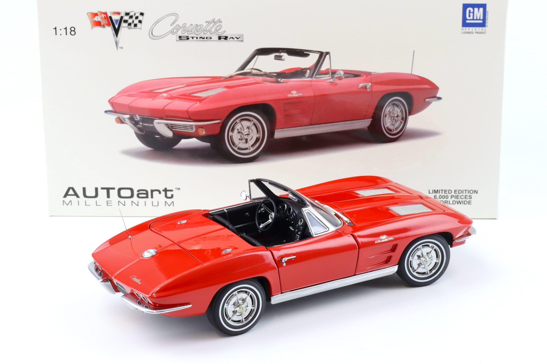 1:18 AUTOart Chevrolet Corvette 1963 Convertible C2 Riverside red 71191