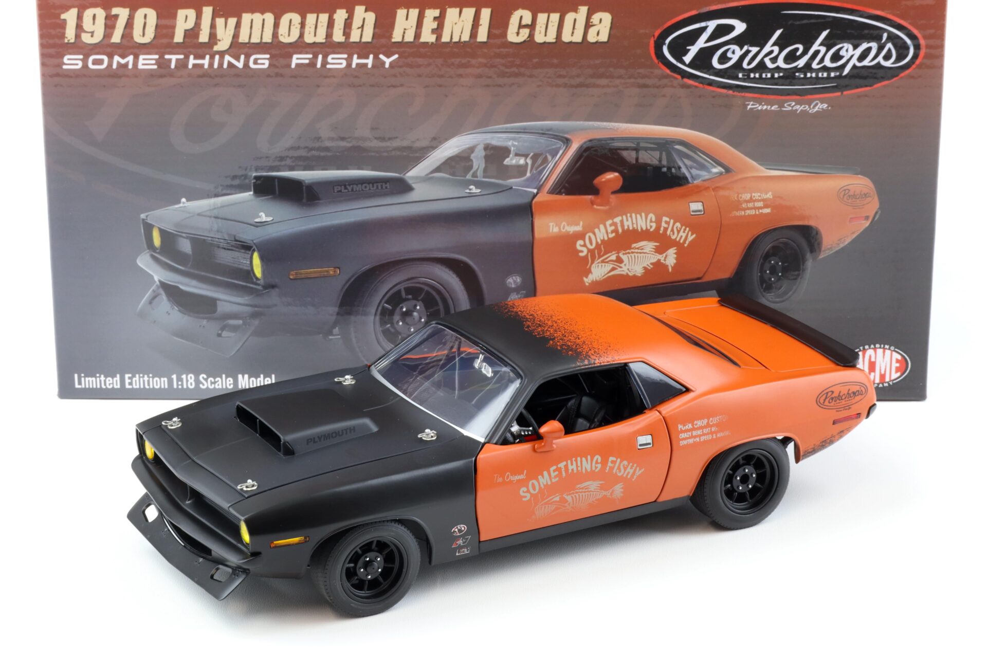 ID 91767 orig.jpg 1:18 ACME 1970 Plymouth Hemi Cuda Something Fishy Porkchop´s Chop Shop