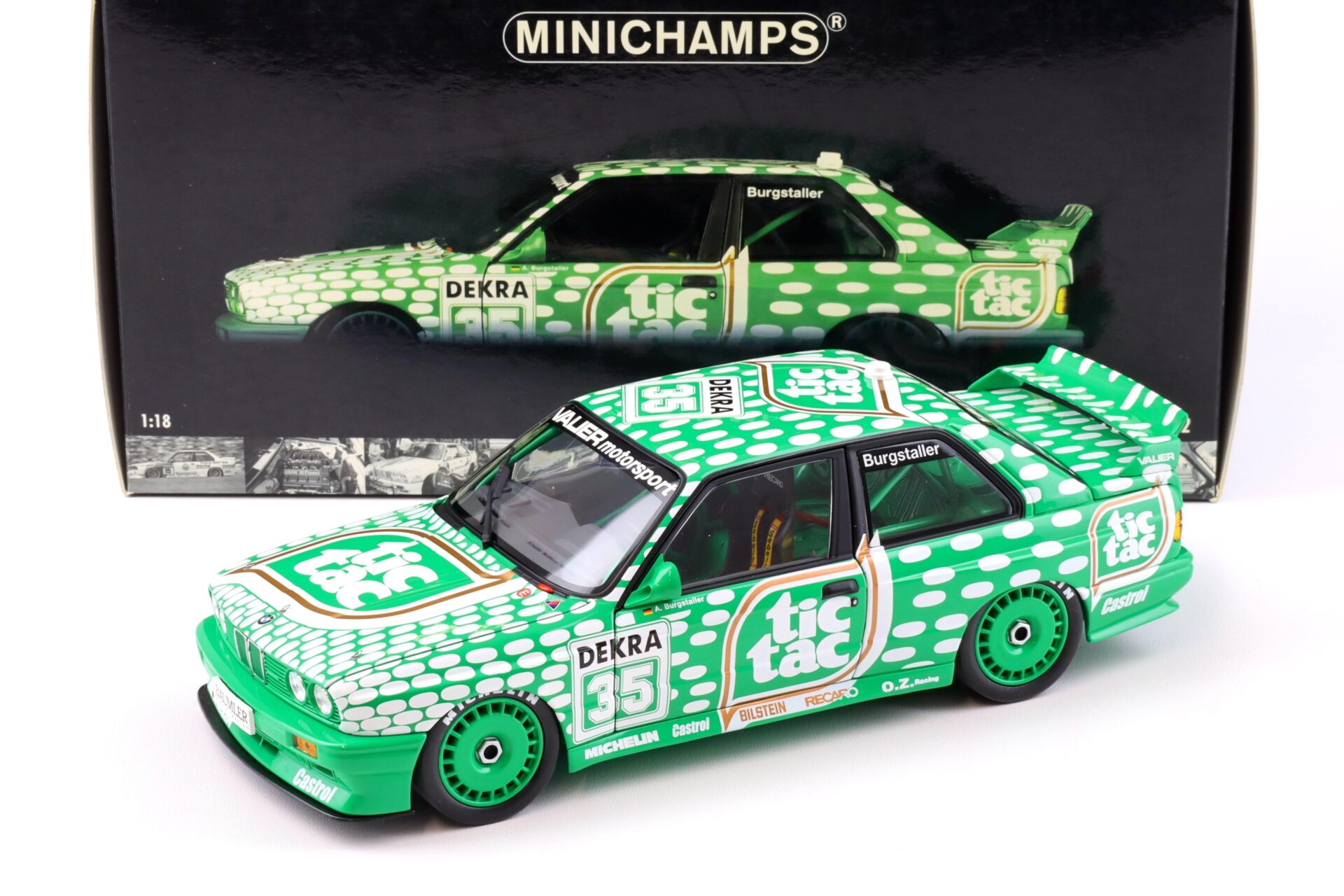 1:18 Minichamps BMW M3 E30 DTM TICTAC #35 A.Burgstaller DTM 1992