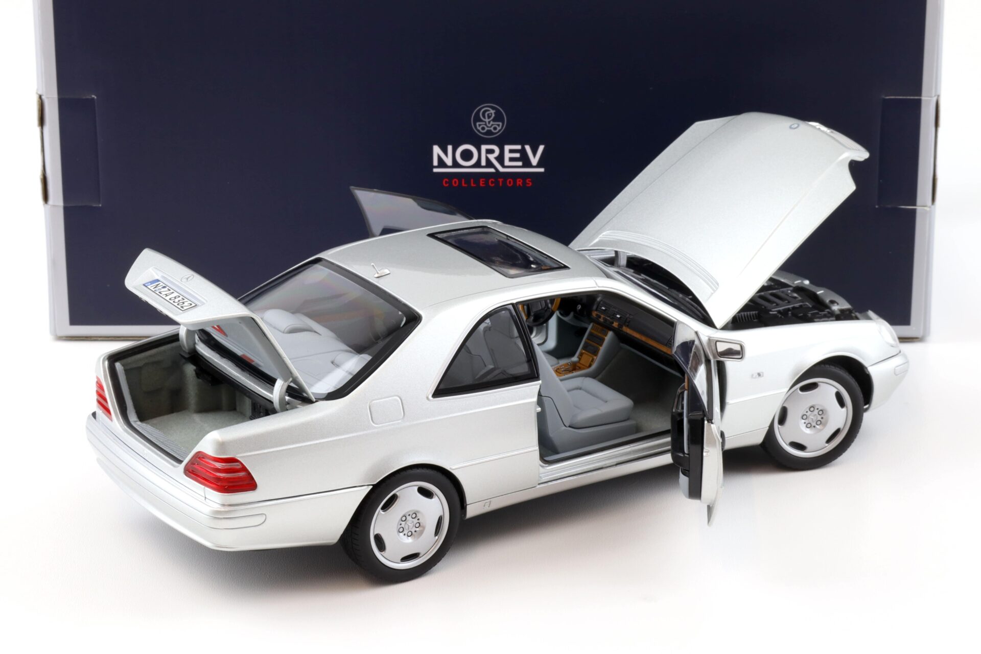 1:18 Norev Mercedes CL 600 Coupe C140 silver metallic 1997
