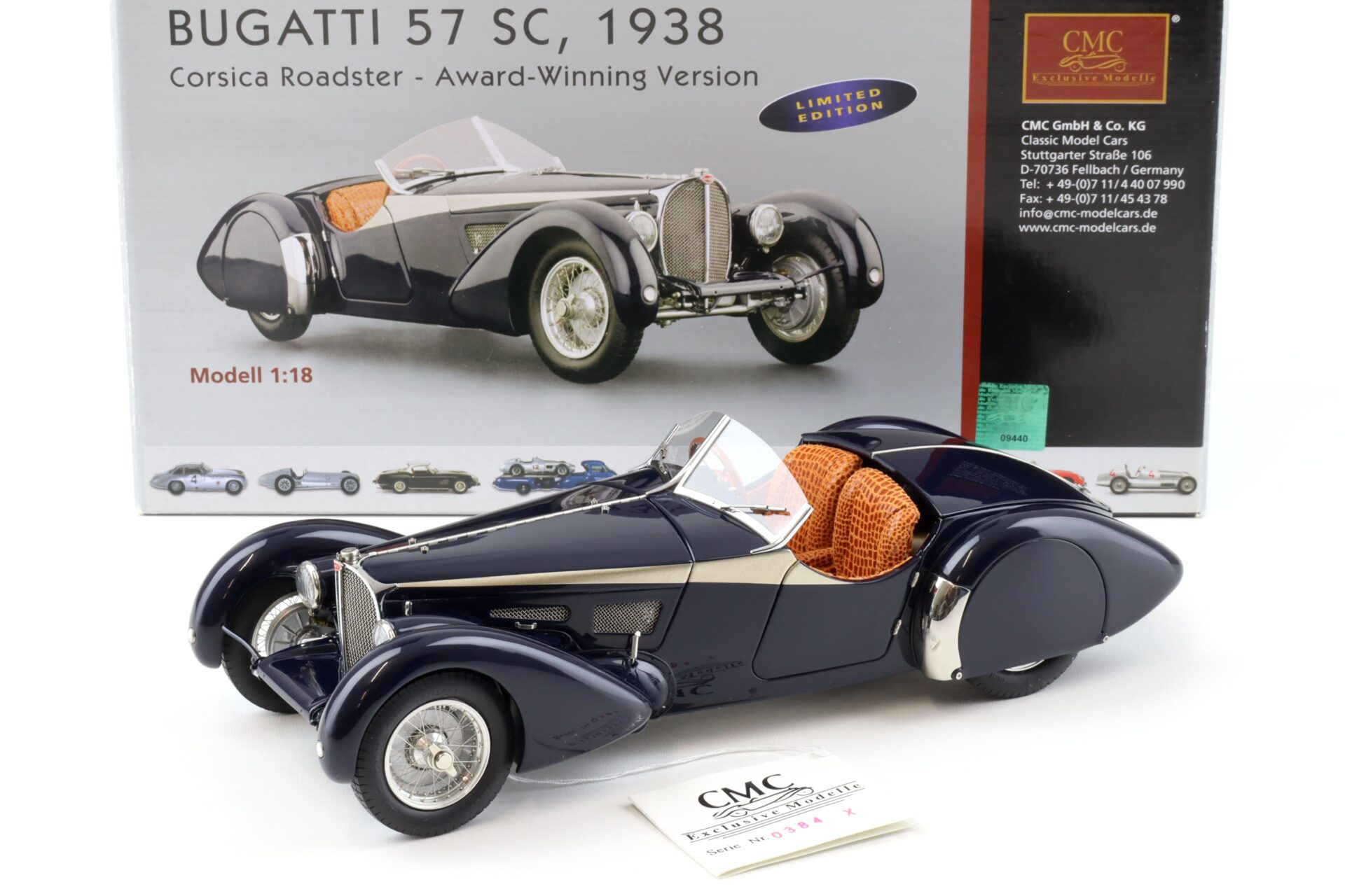 ID 93187 orig.jpg 1:18 CMC Bugatti 57 SC Corsica Roadster 1938 blue CONCOURS D'ELEGANCE M-136