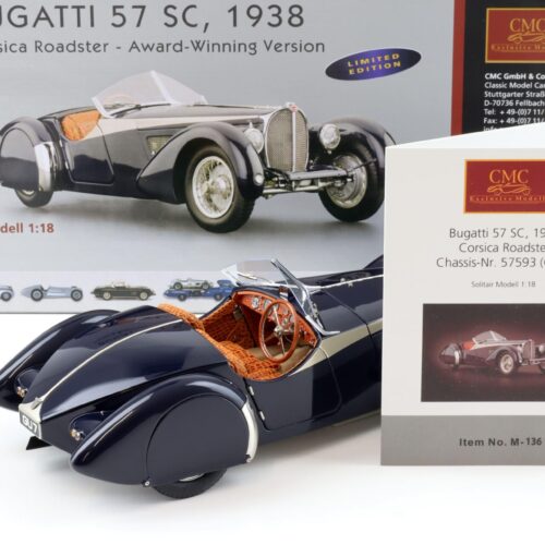 1:18 CMC Bugatti 57 SC Corsica Roadster 1938 blue CONCOURS D'ELEGANCE M-136