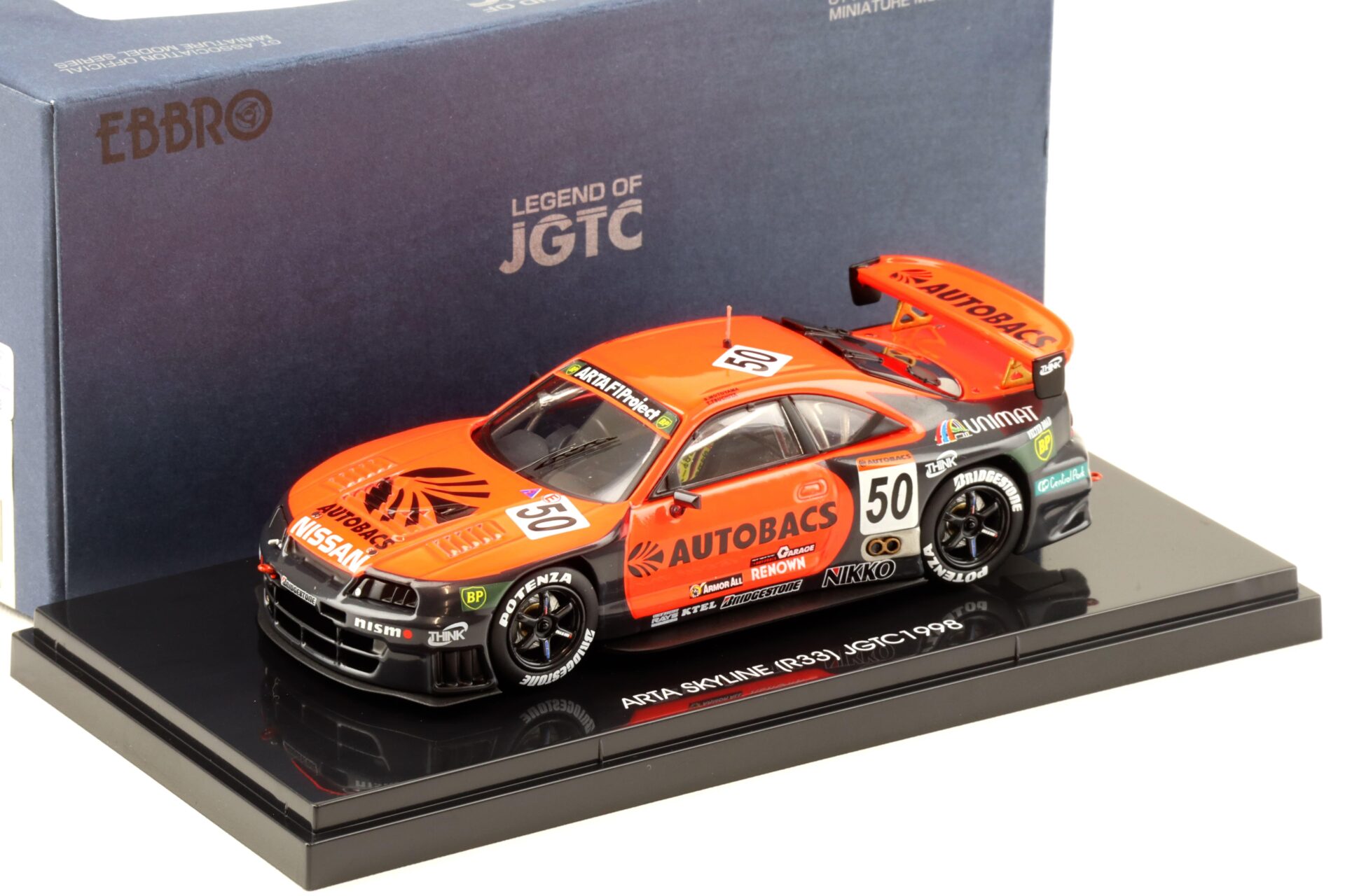 ID 93704 orig.jpg 1:43 Ebbro Nissan Skyline R33 ARTA Skyline #50 JGTC 1998 orange/ black