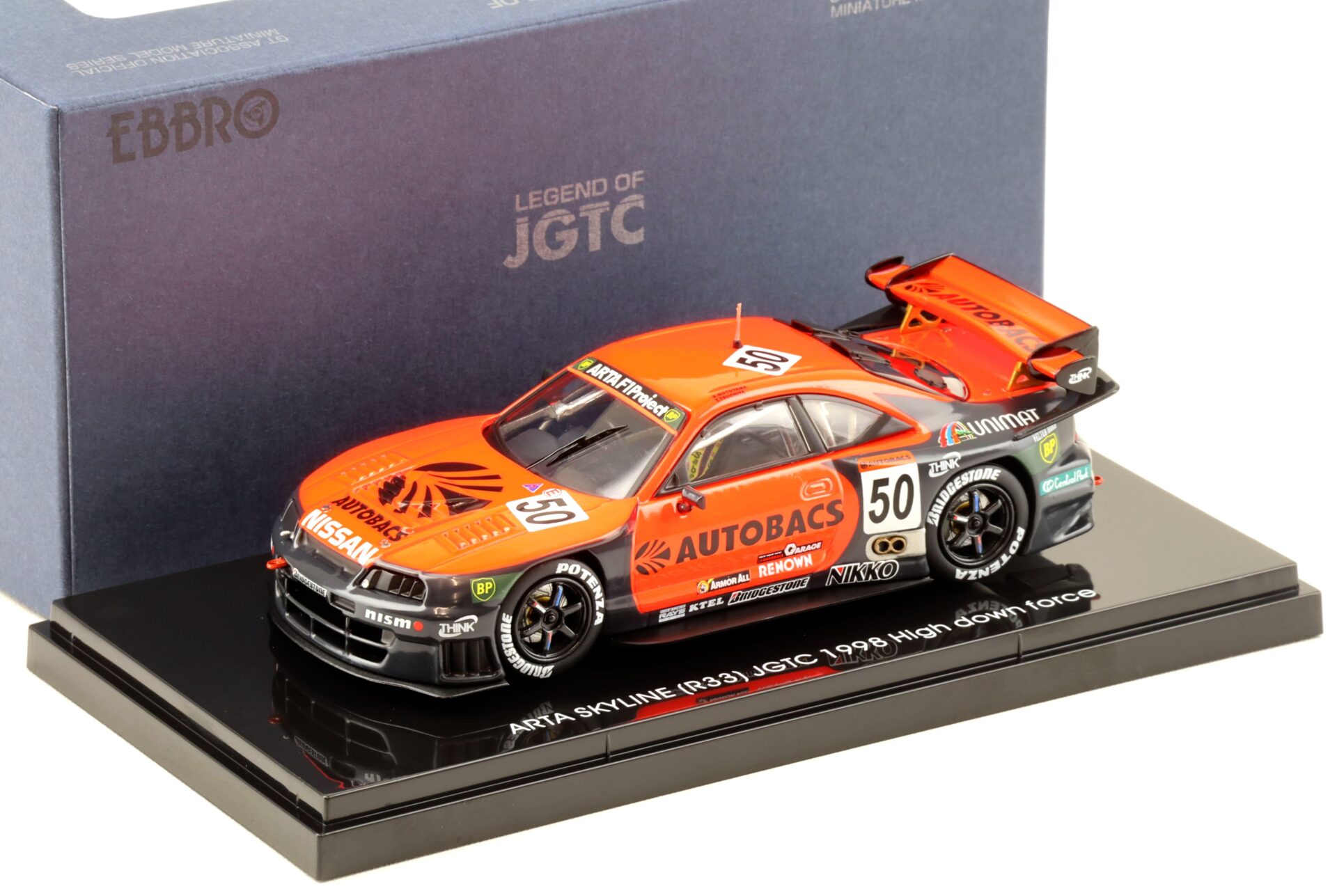 ID 93776 orig.jpg 1:43 Ebbro Nissan Skyline R33 ARTA Skyline #50 JGTC 1998 HDF orange/black