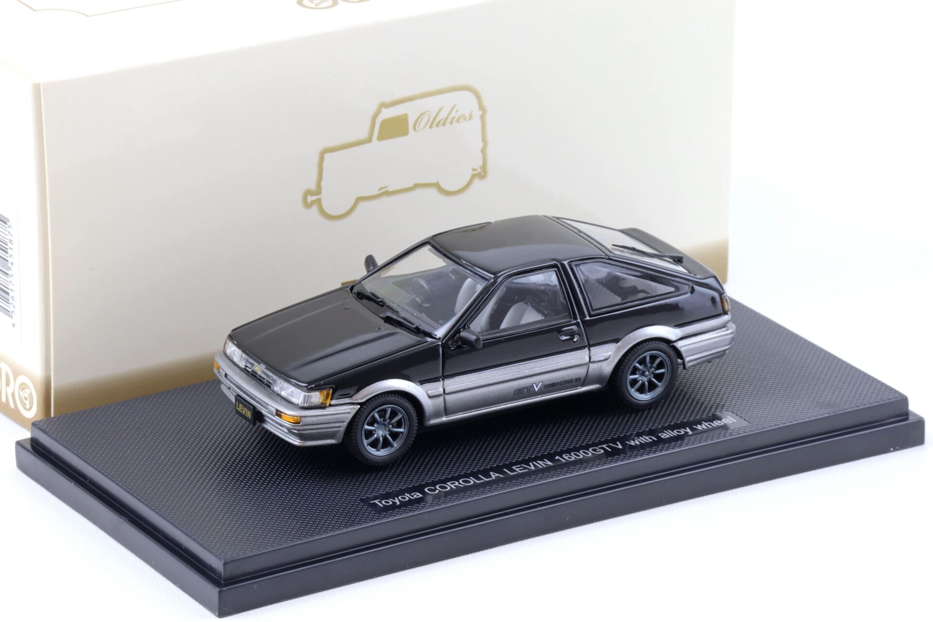 ID 93821 orig.jpg 1:43 Ebbro Toyota Corolla Levin 1600 GTV with alloy wheel black/silver