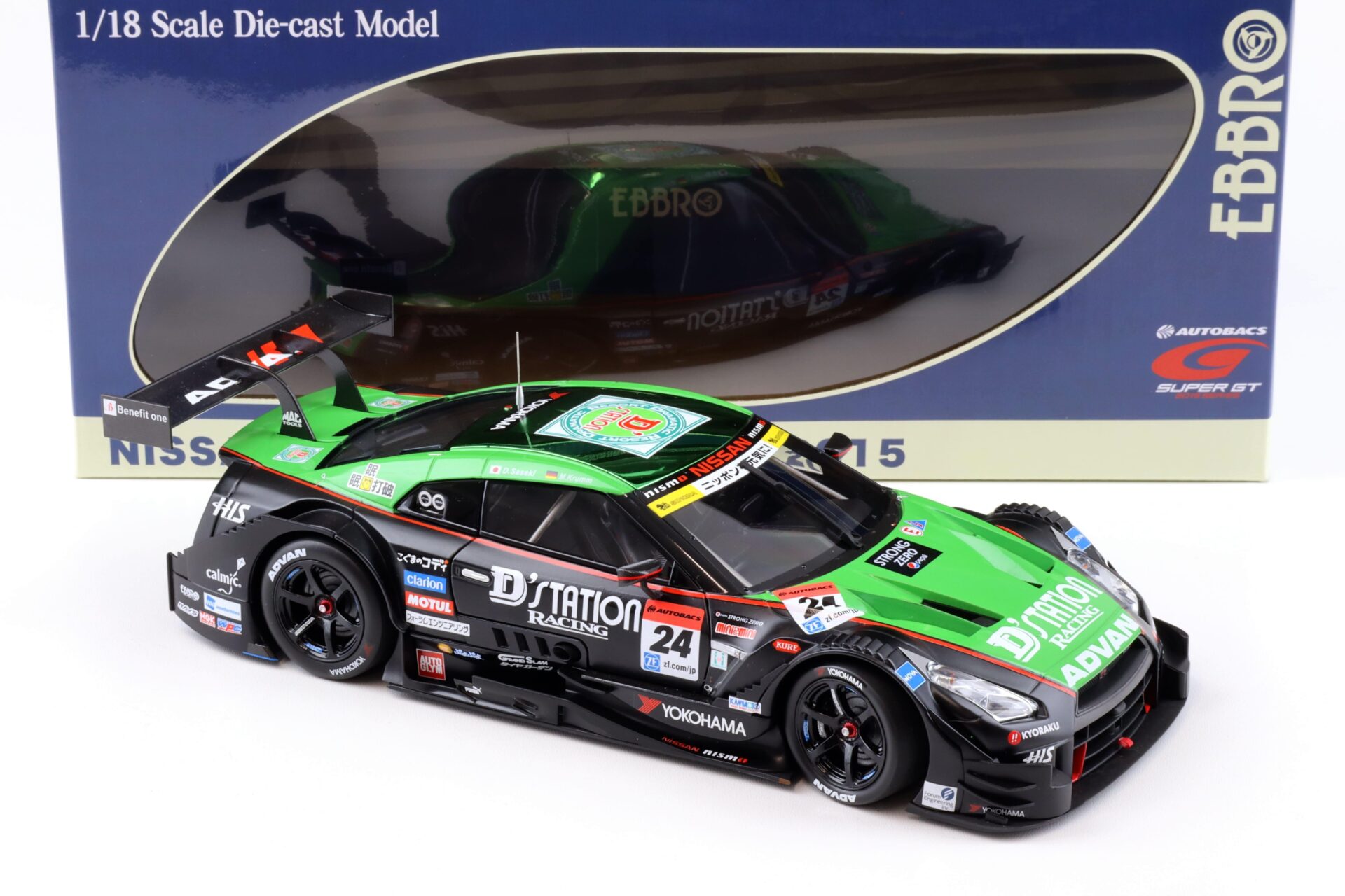 1:18 Ebbro Nissan GT-R Super GT500 2015 Rd.4 Fuji Winner D´station ADVAN #24