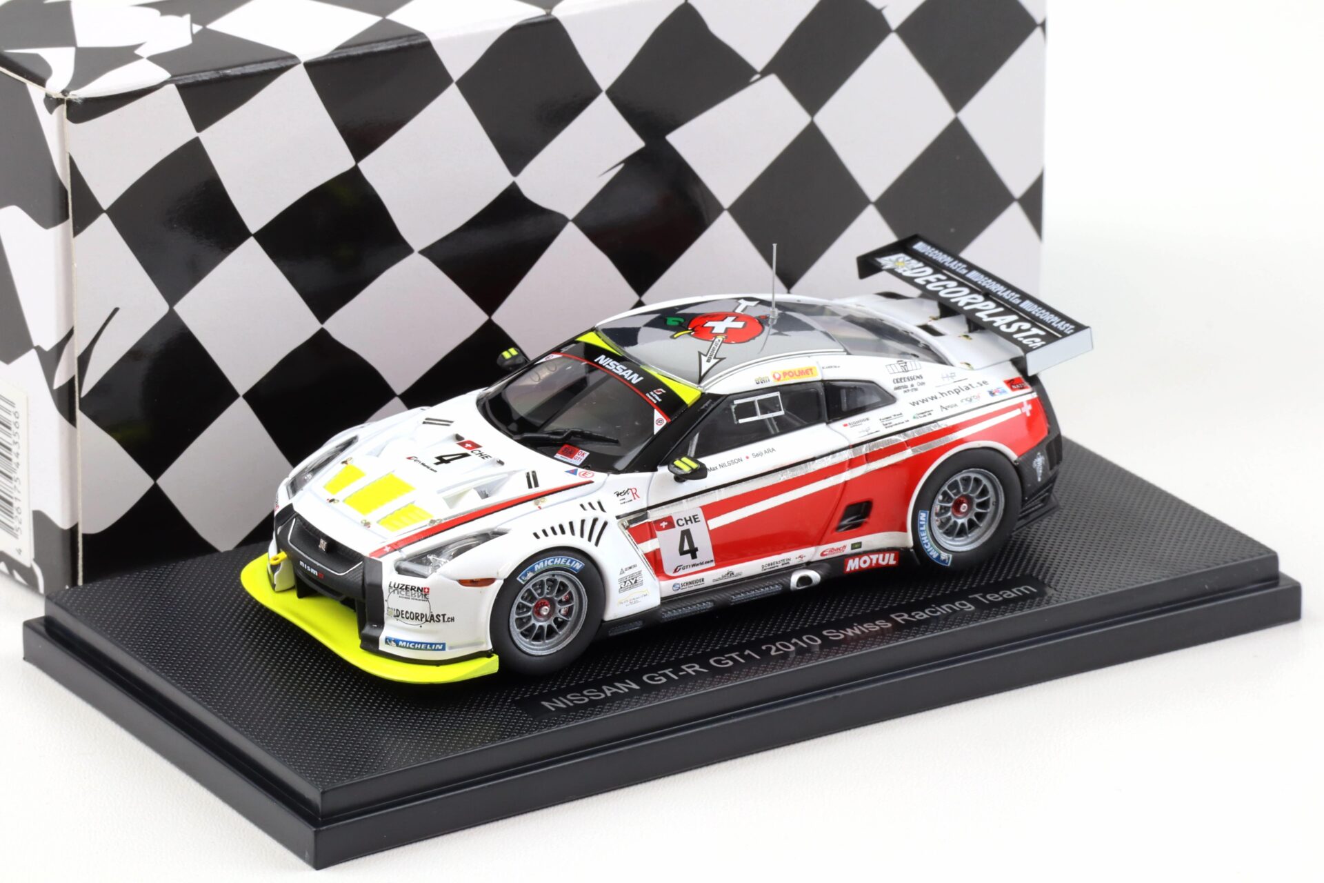 ID 94218 orig.jpg 1:43 Ebbro Nissan GT-R GT1 Swiss Racing Team 2010 #4 Nilsson/ Ara